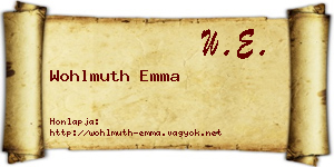 Wohlmuth Emma névjegykártya